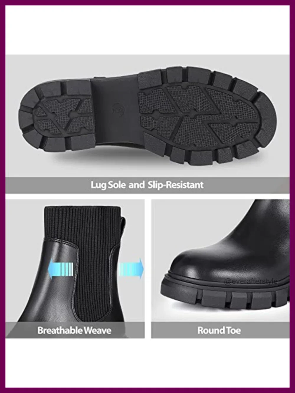 Slip On Platform Chelsea Boots Lug Sole Chunky Booties